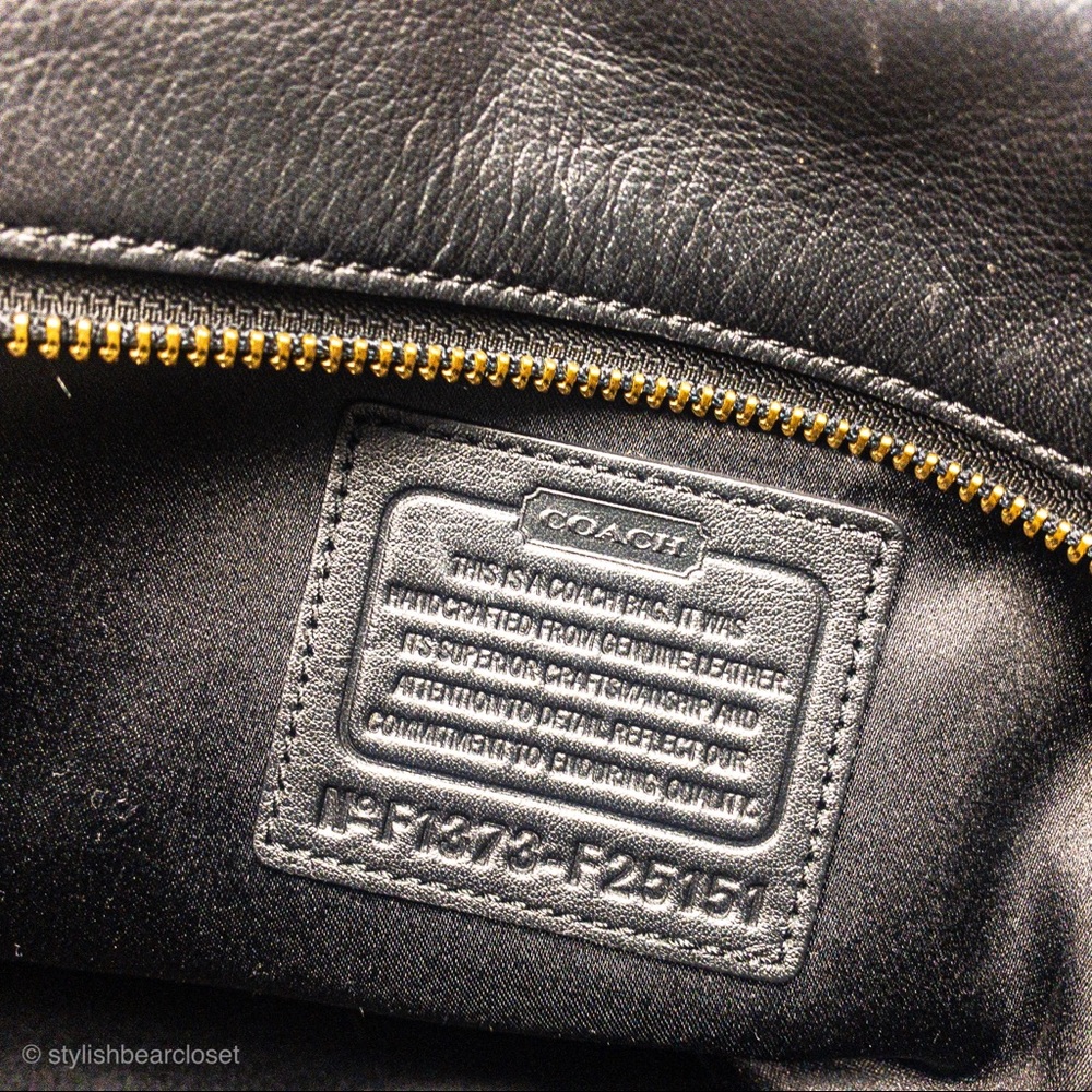 Coach Campbell Leather Satchel Black Brass Large - Picture 6 of 7